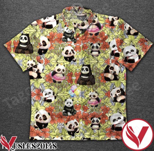 Panda Flower Hawaiian Shirt, Unique Gifts For Friends - Vesles2014S 1