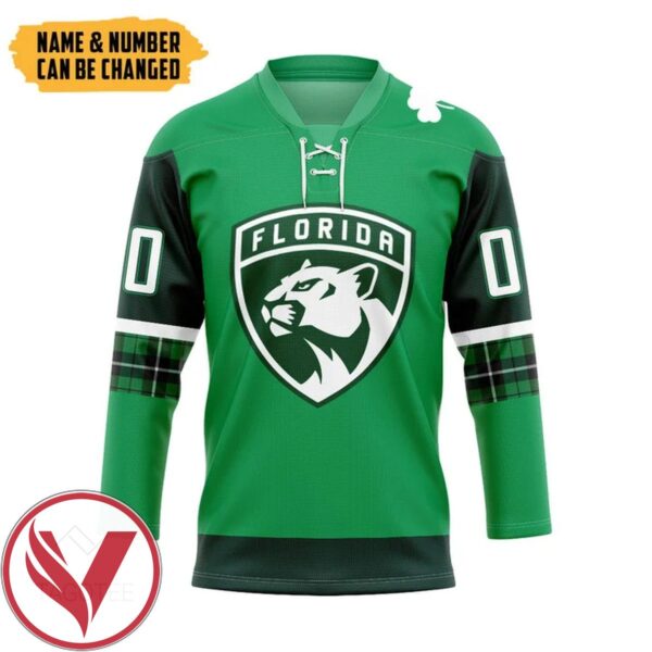 Panthers St. Patrick's Day Custom Name Custom Number Hockey Jersey, Trending Gifts For Fans - Vesles2014s