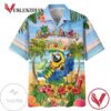 Parrot Aloha Beaches Print Short Sleeve Hawaiian Casual Shirt Vesles2014S