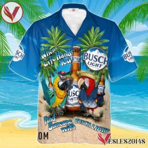 Parrot Busch Light Hawaiian Shirt, Best Summer Gifts For Fans - Vesles2014S