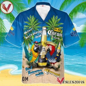 Parrot Corona Extra Hawaiian Shirt, Best Summer Gifts For Fans - Vesles2014S