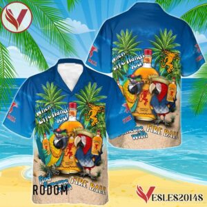 Parrot Fireball Whiskey Hawaiian Shirt, Best Summer Gifts For Fans - Vesles2014S 1
