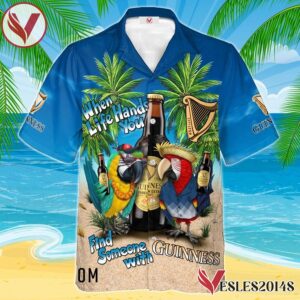 Parrot Guinness Beer Hawaiian Shirt, Best Summer Gifts For Fans - Vesles2014S