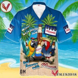 Parrot Hamm's Beer Hawaiian Shirt, Best Summer Gifts For Fans - Vesles2014S