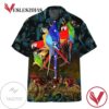 Parrot Hawaiian II Graphic Print Short Sleeve Hawaiian Casual Shirt Vesles2014S