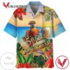 Parrot It's 5 O'clock Somewhere Print Short Sleeve Hawaiian Casual Shirt Vesles2014S