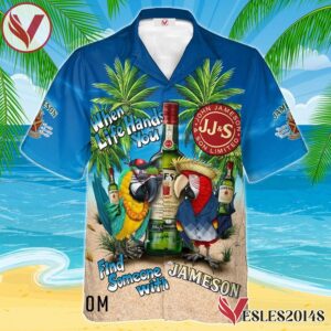 Parrot Jameson Whiskey Hawaiian Shirt, Best Summer Gifts For Fans - Vesles2014S