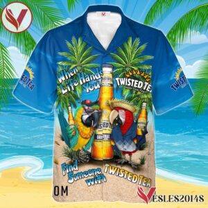 Parrot Twisted Tea Hawaiian Shirt, Best Summer Gifts For Fans - Vesles2014S