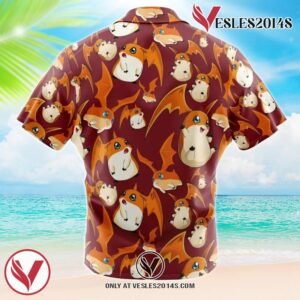 Patamon Digimon Hawaiian Button Up Shirt, Perfect Gifts For Anime Lovers - Vesles2014S 1