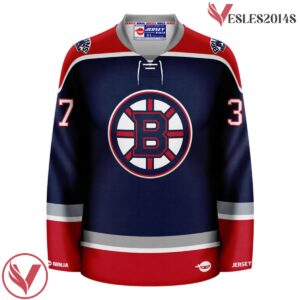 Patrice Bergeron 37 Boston Bruins Patriots Blue Hockey Jersey, Gifts For Ice Hockey Fans - Vesles2014S