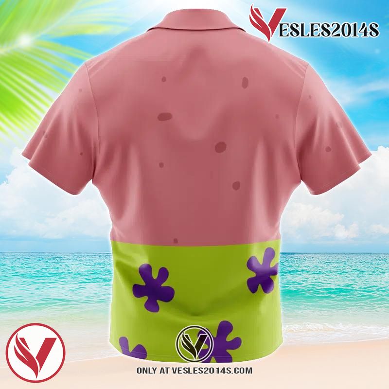 Patrick Star SpongeBob SquarePants Nickelodeon Hawaiian Button Up Shirt, Perfect Gifts For Anime Lovers - Vesles2014S jqW 1
