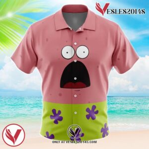 Patrick Star SpongeBob SquarePants Nickelodeon Hawaiian Button Up Shirt, Perfect Gifts For Anime Lovers - Vesles2014S jqW