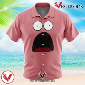 Patrick Star Spongebob SquarePants Nickelodeon Hawaiian Button Up Shirt, Perfect Gifts For Anime Lovers - Vesles2014S