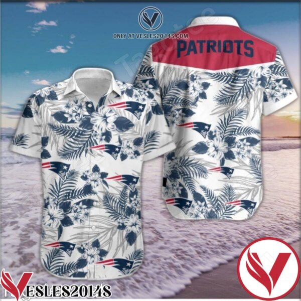 Patriots Navy Tropical Floral White Hawaiian Shirt, Unique Gifts For Friends - Vesles2014S 1
