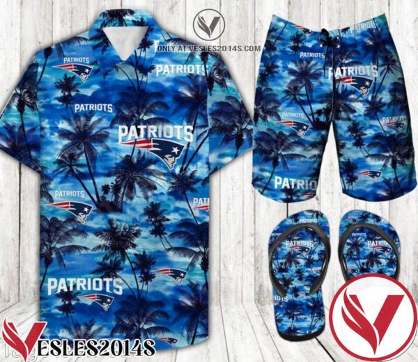 Patriots Palm Combo Hawaiian Shirt, Beach Shorts And Flip Flop, Unique Gifts For Friends - Vesles2014S 1