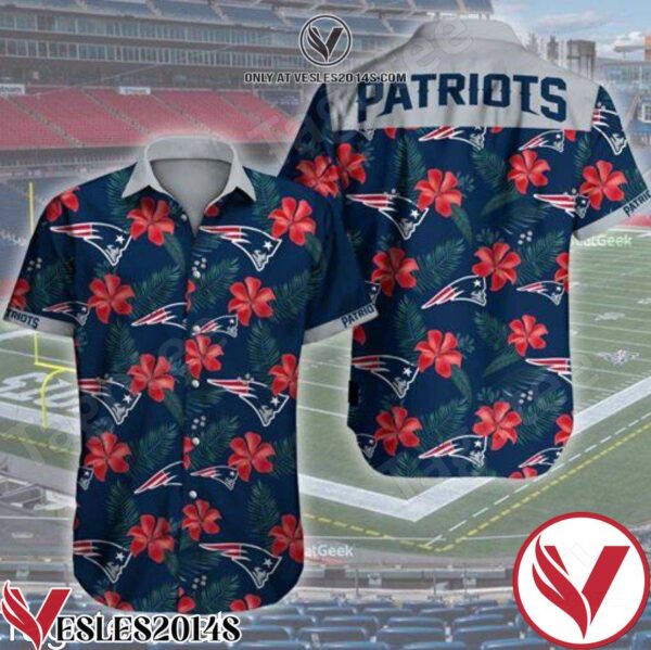 Patriots Red Orchid Navy Hawaiian Shirt, Unique Gifts For Friends - Vesles2014S 1