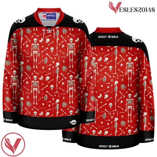 Pattern Dancing Skeletons Halloween Holiday Hockey Jersey - Vesles2014S