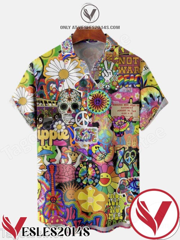 Peace And Love Colorful Halloween Hawaiian Shirt, Unique Gifts For Friends - Vesles2014S 1