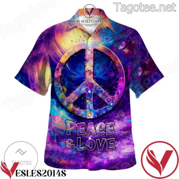 Peace And Love Hippie Hawaiian Shirt, Unique Gifts For Friends - Vesles2014S 1