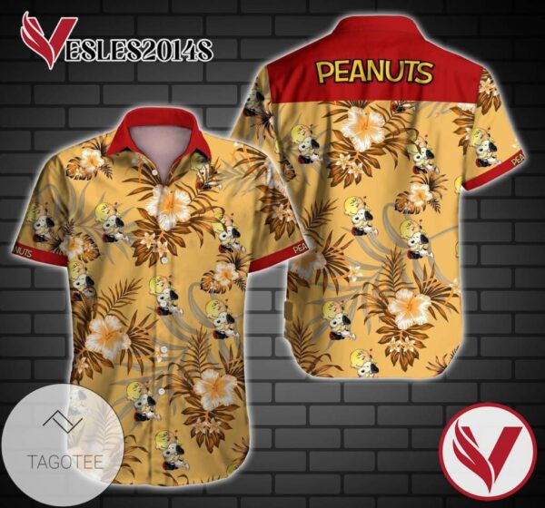 Peanuts Snoopy Hawaiian Graphic Print Short Sleeve Hawaiian Casual Shirt Vesles2014S 1