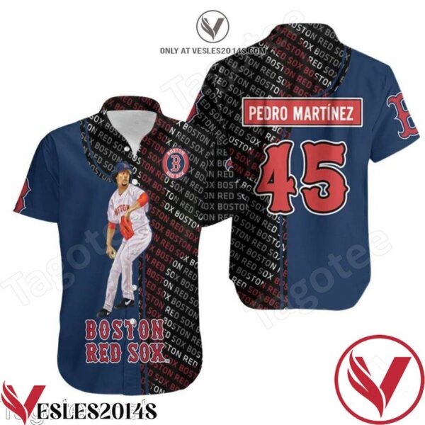 Pedro Martinez 45 Boston Red Sox Hawaiian Shirt, Unique Gifts For Friends - Vesles2014S 1
