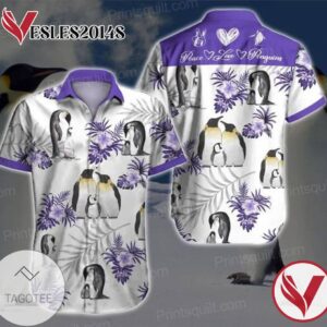 Penguins Lovers Hawaiian Graphic Print Short Sleeve Hawaiian Casual Shirt Vesles2014S