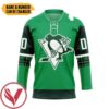 Penguins St. Patrick's Day Custom Name Custom Number Hockey Jersey, Trending Gifts For Fans - Vesles2014s