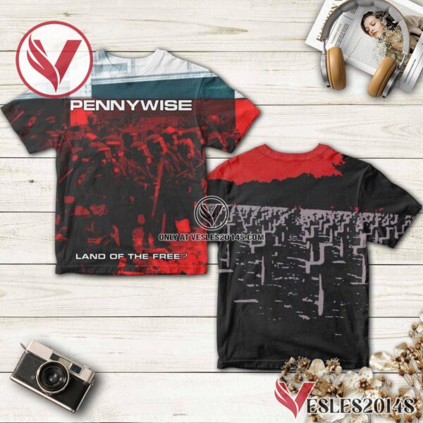 Pennywise Land Of The Free Album Cover Shirt, Unique Gifts For Music Lovers - Vesles2014S