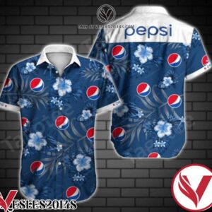 Pepsi Blue Tropical Floral Hawaiian Shirt, Unique Gifts For Friends - Vesles2014S 1