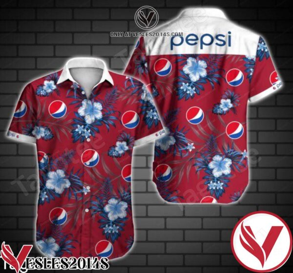 Pepsi Blue Tropical Floral Red Hawaiian Shirt, Unique Gifts For Friends - Vesles2014S 1