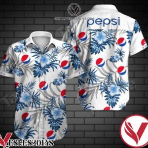 Pepsi Blue Tropical Floral White Style 2 Hawaiian Shirt, Unique Gifts For Friends - Vesles2014S 1