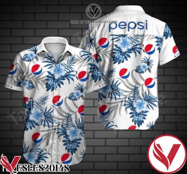 Pepsi Blue Tropical Floral White Style 2 Hawaiian Shirt, Unique Gifts For Friends - Vesles2014S 1