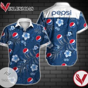 Pepsi Hawaiian Graphic Print Short Sleeve Hawaiian Casual Shirt Vesles2014S