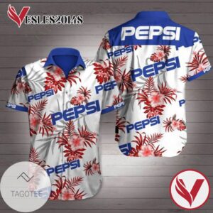 Pepsi Hawaiian II Graphic Print Short Sleeve Hawaiian Casual Shirt Vesles2014S