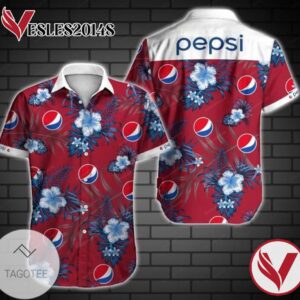 Pepsi Hawaiian III Graphic Print Short Sleeve Hawaiian Casual Shirt Vesles2014S