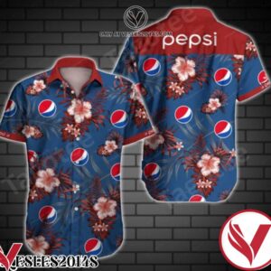 Pepsi Red Tropical Floral Navy Hawaiian Shirt, Unique Gifts For Friends - Vesles2014S 1