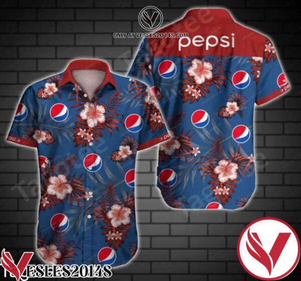 Pepsi Red Tropical Floral Navy Hawaiian Shirt, Unique Gifts For Friends - Vesles2014S 1