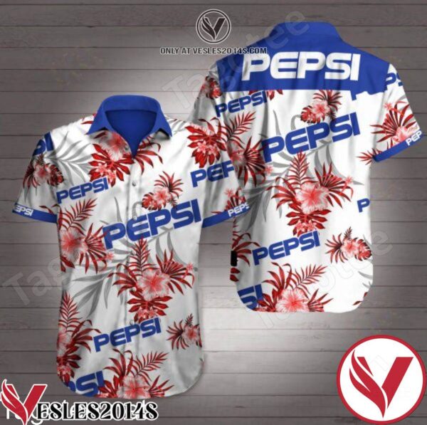 Pepsi Red Tropical Floral White Hawaiian Shirt, Unique Gifts For Friends - Vesles2014S 1
