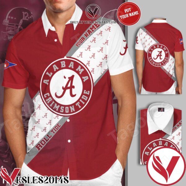 Personalized Alabama Crimson Tide Football Team Red Hawaiian Shirt And Short, Unique Gifts For Friends - Vesles2014S 1