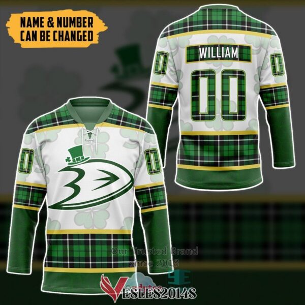 Personalized Anaheim Ducks St Patrick Day Hockey Jersey, Trending Gifts For Fans - Vesles2014s 2