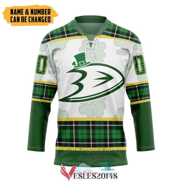 Personalized Anaheim Ducks St Patrick Day Hockey Jersey, Trending Gifts For Fans - Vesles2014s