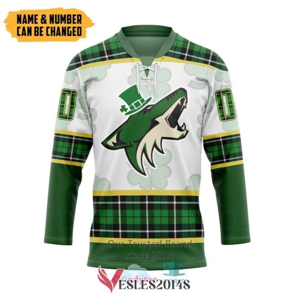 Personalized Arizona Coyotes St Patrick Day Hockey Jersey, Trending Gifts For Fans - Vesles2014s