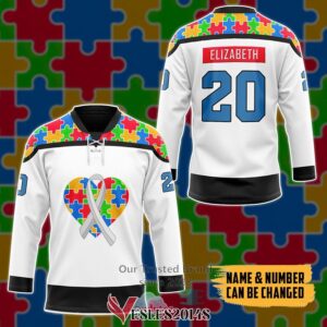 Personalized Autism Awareness Team Hockey Jersey, Trending Gifts For Fans - Vesles2014s 3