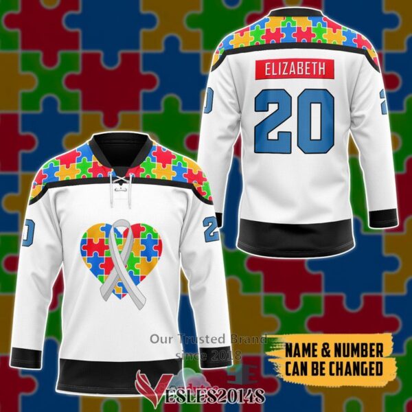 Personalized Autism Awareness Team Hockey Jersey, Trending Gifts For Fans - Vesles2014s 3