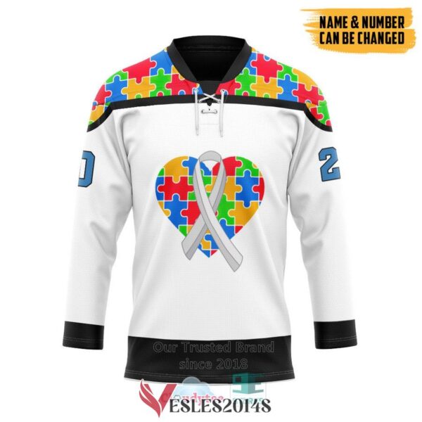 Personalized Autism Awareness Team Hockey Jersey, Trending Gifts For Fans - Vesles2014s