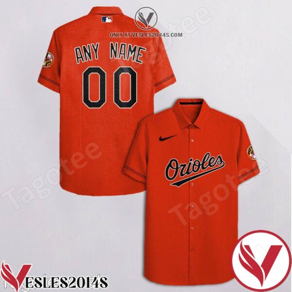 Personalized Baltimore Orioles Orange Hawaiian Shirt And Short, Unique Gifts For Friends - Vesles2014S 1