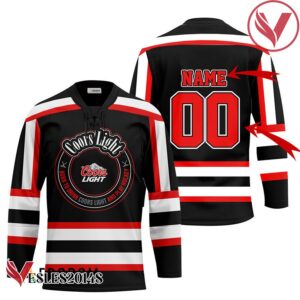 Personalized Black Born To Drink Coors Light and Play Hockey Jersey - Vesles2014S