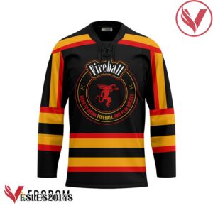 Personalized Black Born To Drink Fireball Whiskey and Play Hockey Jersey - Vesles2014S 1