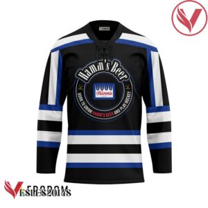 Personalized Black Born To Drink Hamm's Beer and Play Hockey Jersey - Vesles2014S 1