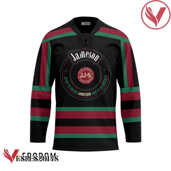 Personalized Black Born To Drink Jameson and Play Hockey Jersey - Vesles2014S 1